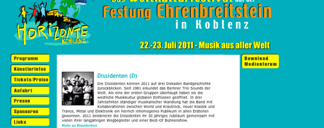 Dissidenten live 23.07.2011 @ Koblenz – Horizonte Weltkulturfestival Dissidenten live 23.07.2011 @ Koblenz – Horizonte Weltkulturfestival